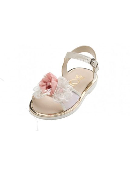 Χειροποίητο Βαπτιστικο Σανδάλι Περπατήματος για Κορίτσι Λευκό K645A | Everkid