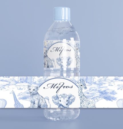 Ετικέτες για Μπουκάλια Νερού – Blue Toile Ζώα Της Ζούγκλας (8τμχ) | 553134