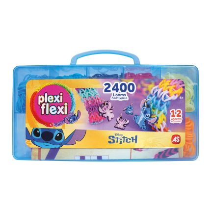 Plexi Flexi Disney Stitch Θήκη Με 2400 Λαστιχάκια & 12 Αξεσουάρ Κόκκινο 5+ - As Company