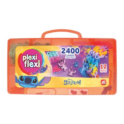 Plexi Flexi Disney Stitch Θήκη Με 2400 Λαστιχάκια & 12 Αξεσουάρ Κόκκινο 5+ - As Company