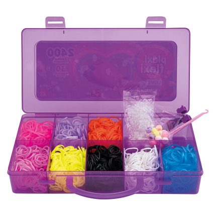 AS Plexi Flexi Love Θήκη Με 2400 Λαστιχάκια & 30 Αξεσουάρ Μωβ 5+ - As Company