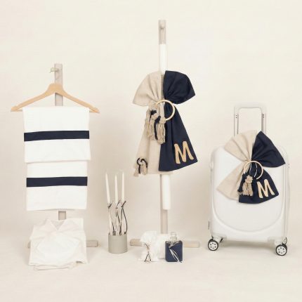 Σετ Βάπτισης για Αγόρι με Θέμα Μονόγραμμα Μπλε-Άμμου 26169