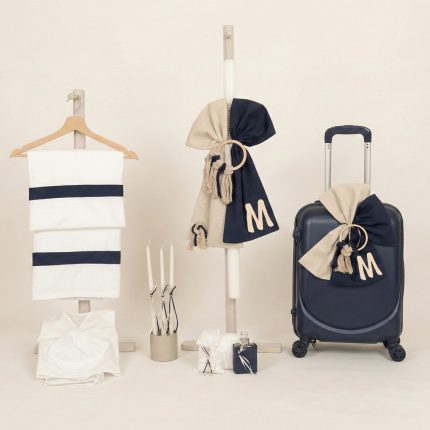 Σετ Βάπτισης για Αγόρι με Θέμα Μονόγραμμα Μπλε-Άμμου 26170