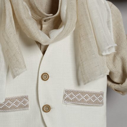 Βαπτιστικό Κοστουμάκι για Αγόρι Εκρού-Μπεζ 3009-1, New Life