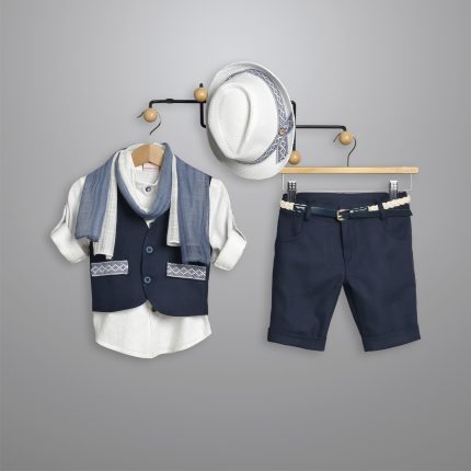 Βαπτιστικό Κοστουμάκι για Αγόρι Μπλε-Λευκό 3009-3, New Life