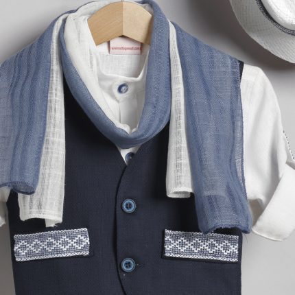 Βαπτιστικό Κοστουμάκι για Αγόρι Μπλε-Λευκό 3009-3, New Life