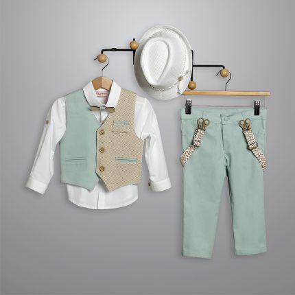 Βαπτιστικό Κοστουμάκι για Αγόρι Βεραμάν-Μπεζ 3011-2, New Life