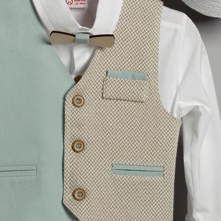 Βαπτιστικό Κοστουμάκι για Αγόρι Βεραμάν-Μπεζ 3011-2, New Life