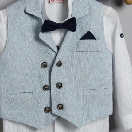 Βαπτιστικό Κοστουμάκι για Αγόρι Σιέλ-Λευκό 3013-2, New Life