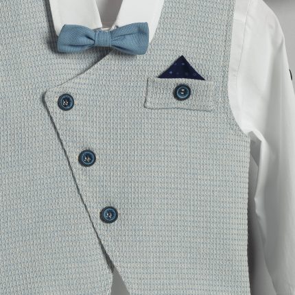 Βαπτιστικό Κοστουμάκι για Αγόρι Σιέλ-Λευκό 3015-2, New Life