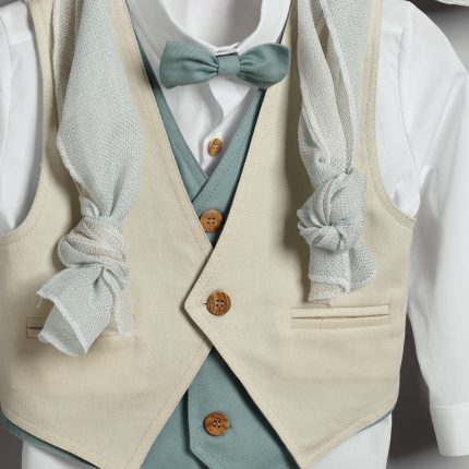 Βαπτιστικό Κοστουμάκι για Αγόρι Βεραμάν-Εκρού 3019-1, New Life