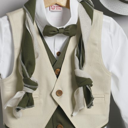 Βαπτιστικό Κοστουμάκι για Αγόρι Λαδί-Εκρού 3019-2, New Life