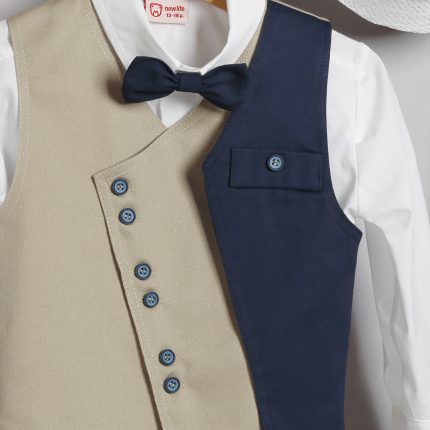 Βαπτιστικό Κοστουμάκι για Αγόρι Μπλε-Μπεζ 3021-2, New Life