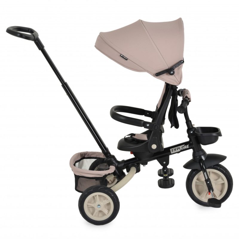 Τρίκυκλο Ποδήλατο Explore Πτυσσόμενο με Χειρολαβή Γονέα Beige 3800146231989 - Byox