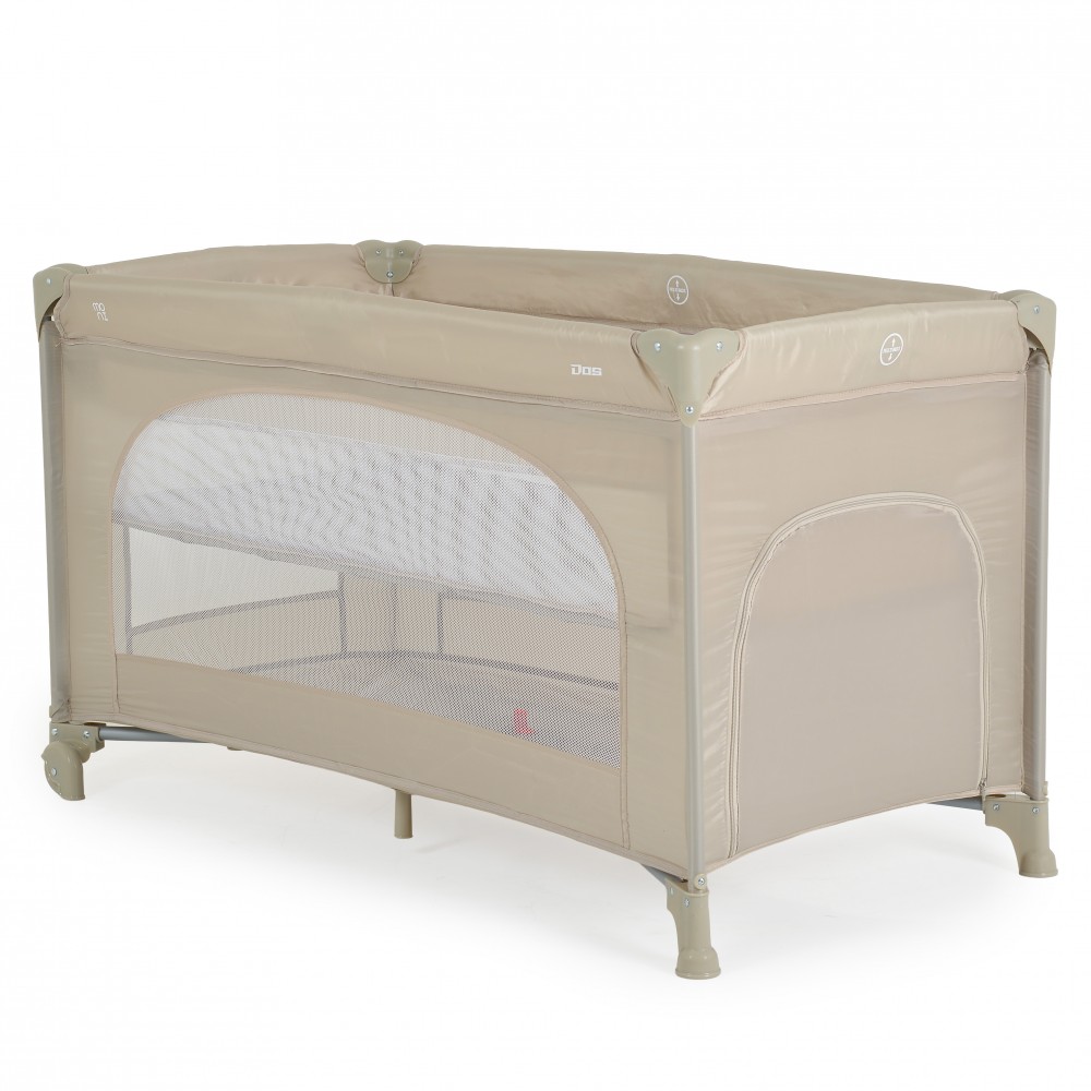 7462894-1000x1000 | La Vie en Rose Beige portable baby playpen with mesh sides and rounded corners on short legs.