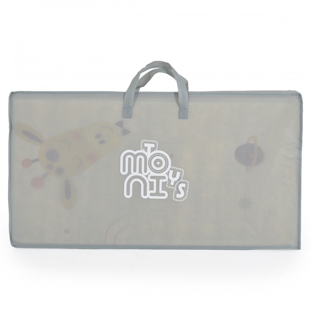 7463145-1000x1000 | La Vie en Rose Rectangular gray mesh storage bag with two handles and a faint cartoon design visible through the fabric, zipped along the top edge.