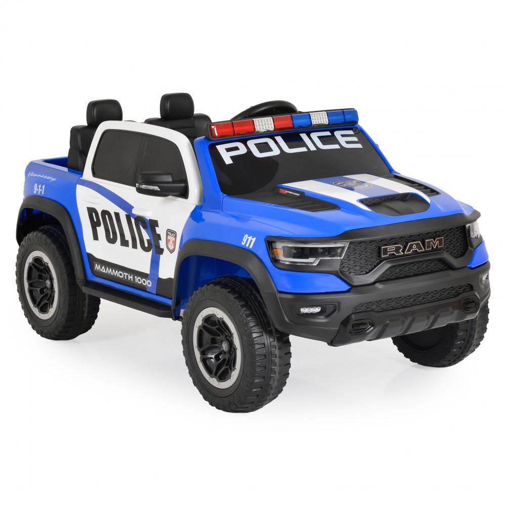 7463161-1000x1000 | La Vie en Rose Blue and white toy police pickup truck with 'POLICE' decals, roof lights, and rugged off-road tires for kids