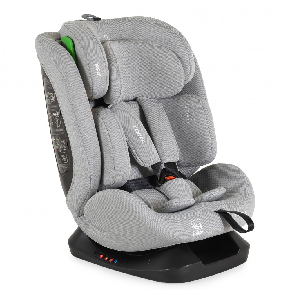 7463479-1000x1000 1 | La Vie en Rose Gray child car seat on a black base with padded headrest and five-point harness