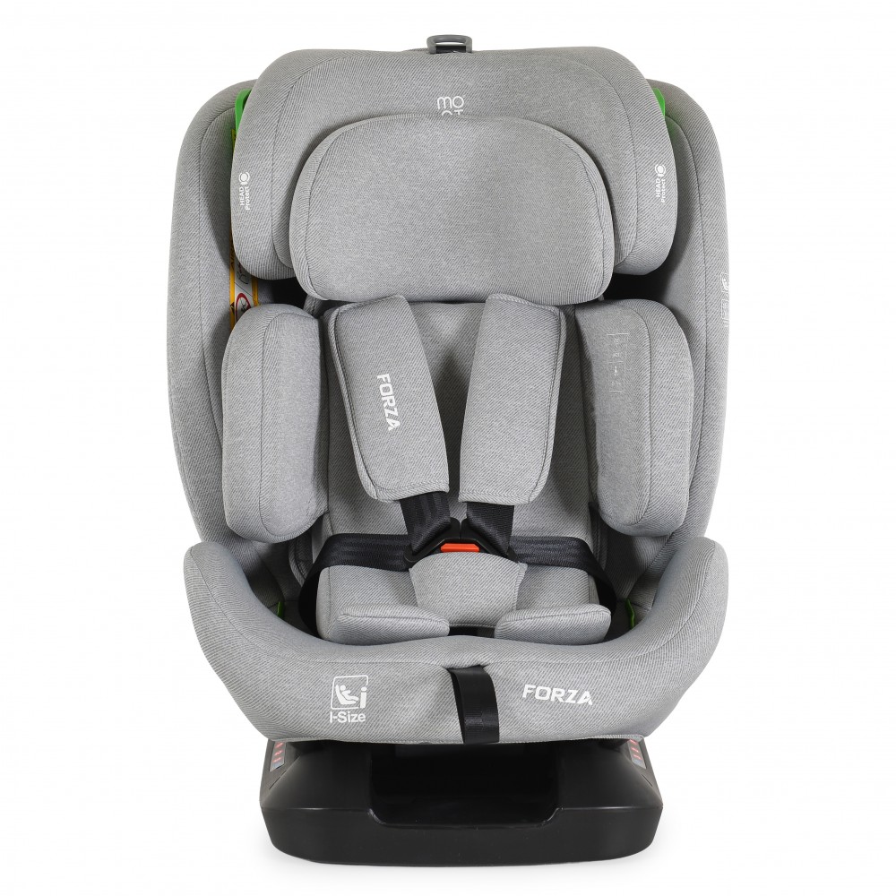 7463480-1000x1000 1 | La Vie en Rose Gray Forza child car seat with five-point harness and supportive headrest, viewed from the front.