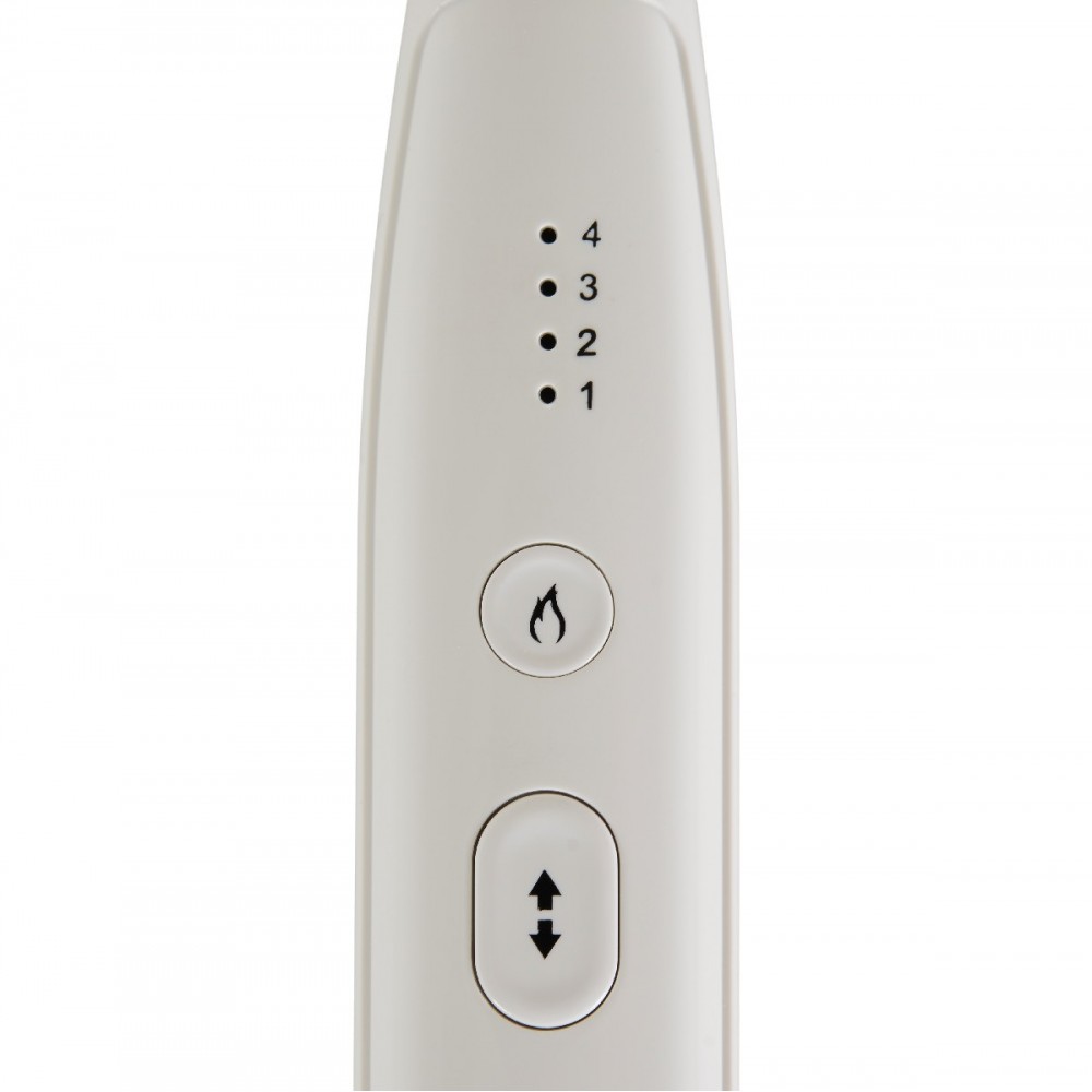 7463483-1000x1000w | La Vie en Rose Control panel on a white device showing heat levels 1–4, a flame button, and an up/down switch.