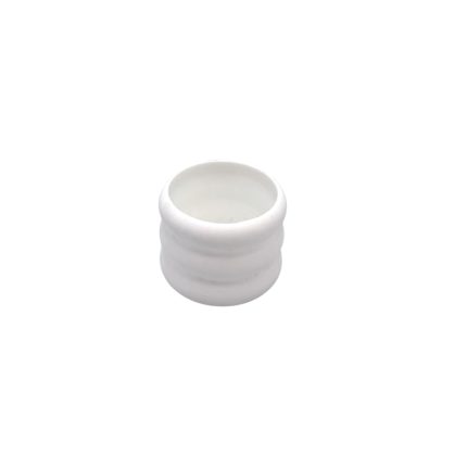 White ceramic napkin ring with a hollow center.