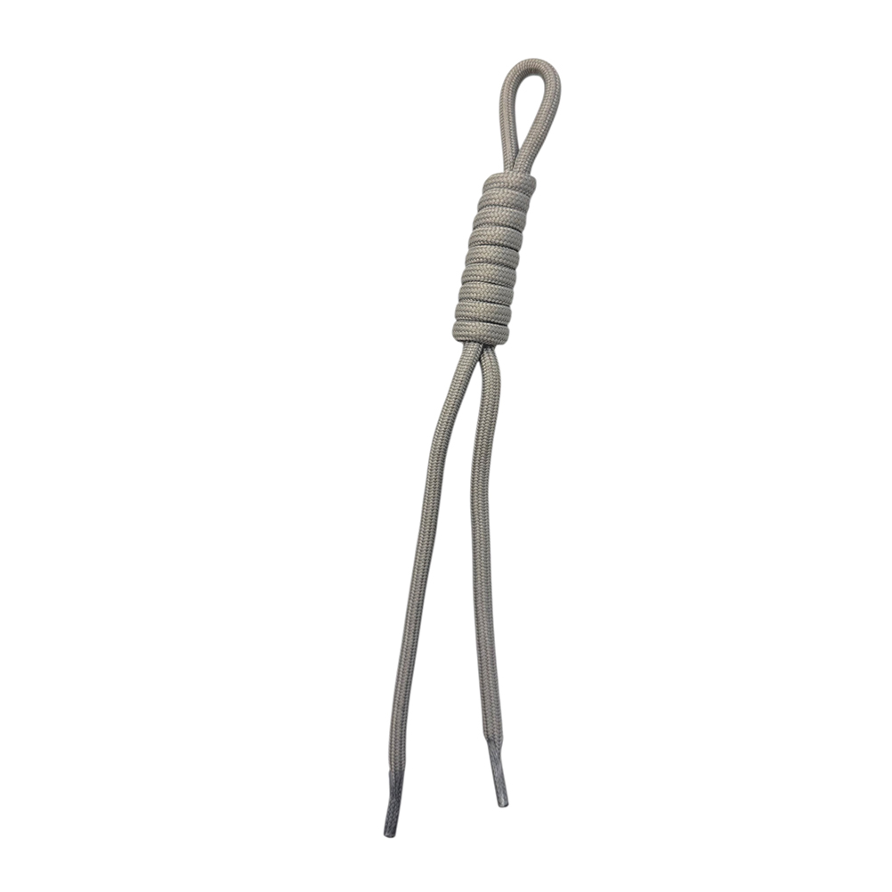 BD5E563A-73D5-2FC1-849A-019D8B245648_11 | La Vie en Rose Gray rope with a looped end at the top and wrapped coils near the top, with two loose ends hanging down