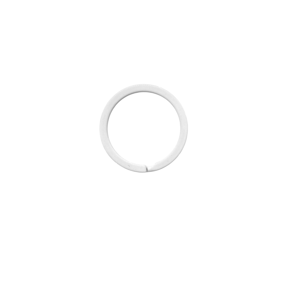 CFB806FB-0975-7307-04EA-019DBE77F5CC_11 | La Vie en Rose White circular ring with a small seam at the bottom on a white background.