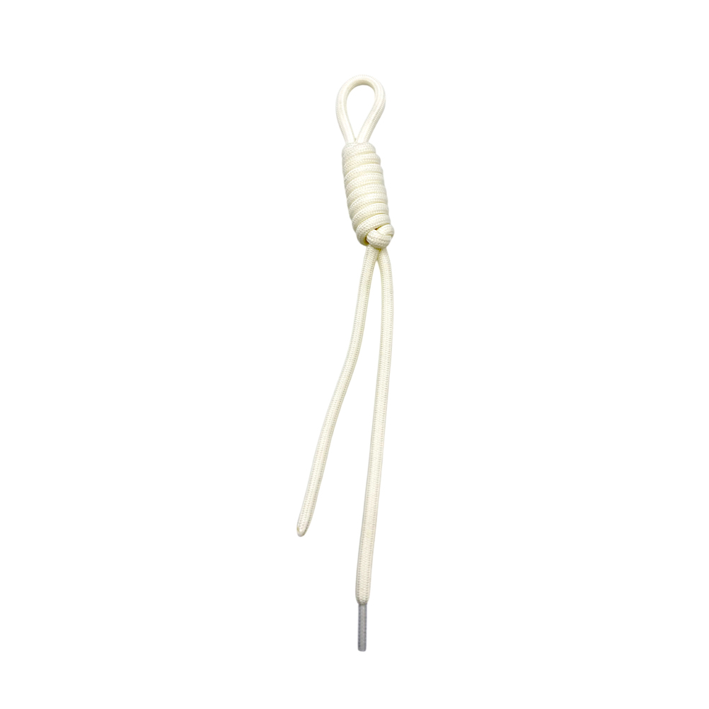 FB0CCBF6-3D59-9FED-B261-019D8B913750_11 | La Vie en Rose White rope with a loop at the top and a knotted center, two loose ends hanging down.