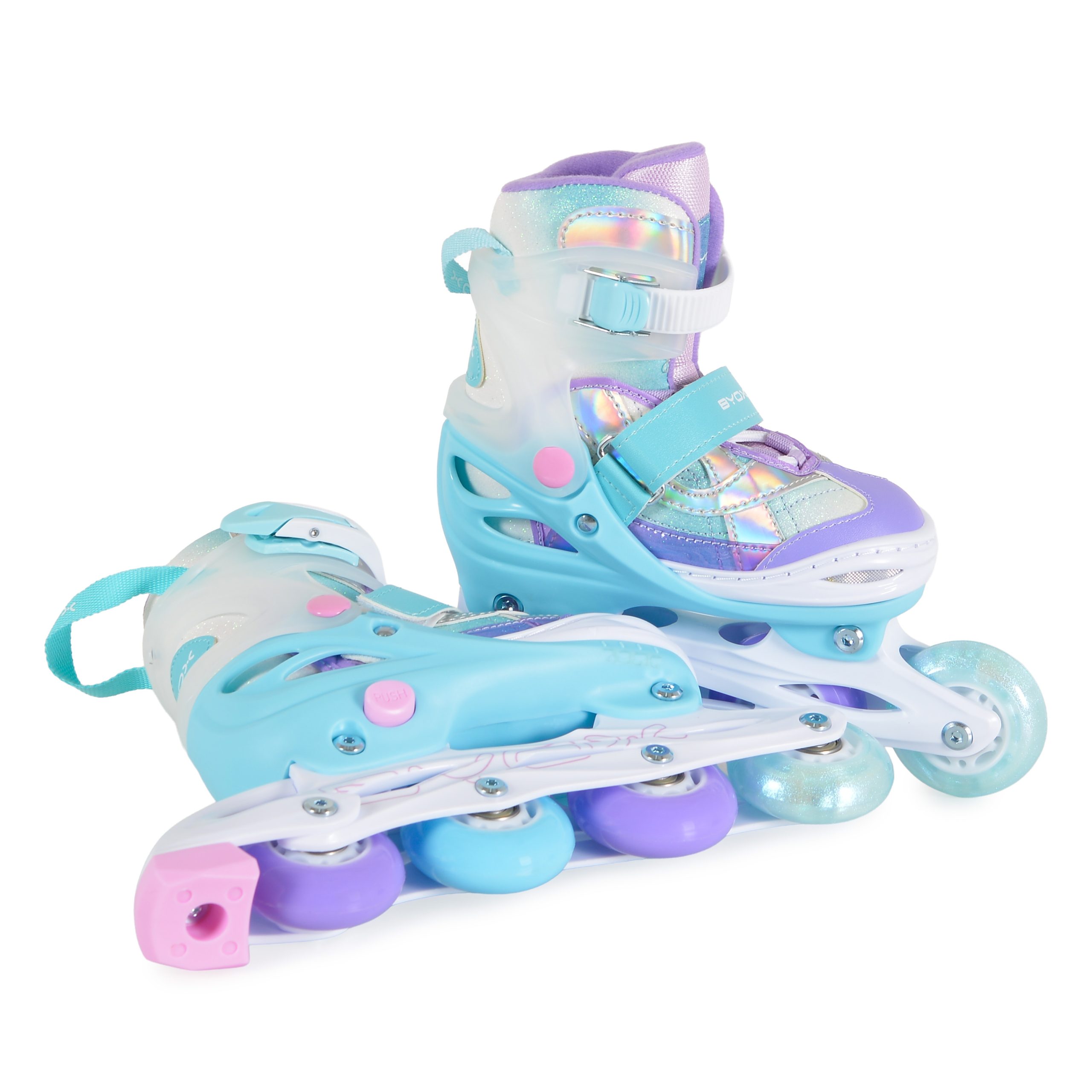 Byox Παιδικά Ρυθμιζόμενα Πατίνια Roller Inline Skates Rolox Violet με Φωτιζόμενο Τροχό Byox Παιδικά Ρυθμιζόμενα Πατίνια Roller Inline Skates Rolox Violet με Φωτιζόμενο Τροχό