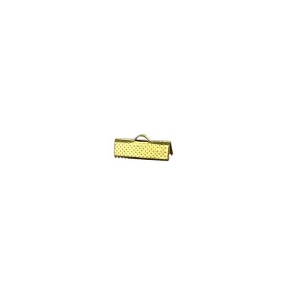 Small gold textured clutch purse with a short curved handle on top.