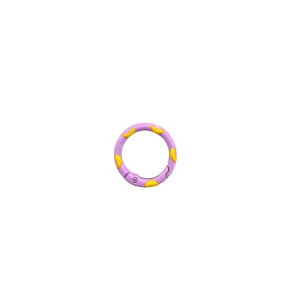Purple circular toy ring with yellow accents, centered on a white background (kid's toy).