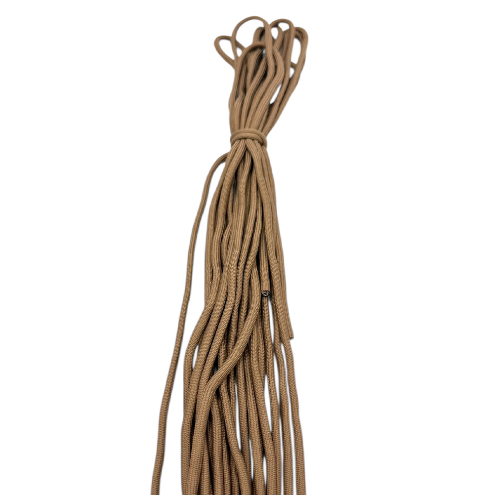 2B8AFA74-6EAF-17FD-7120-019D29B38897_11 | La Vie en Rose Bundle of tan paracord cords tied in a loose knot at the top, hanging downward