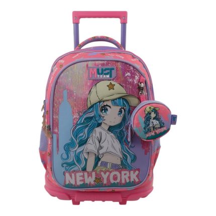 Σχολική Τσάντα Τρόλεϊ Δημοτικού Must Team Blue Hair Girl 3 Θήκες 30L 34x20x44cm | 000587685 Diakakis