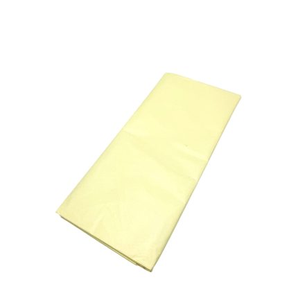 Folded pale yellow napkin on a white background