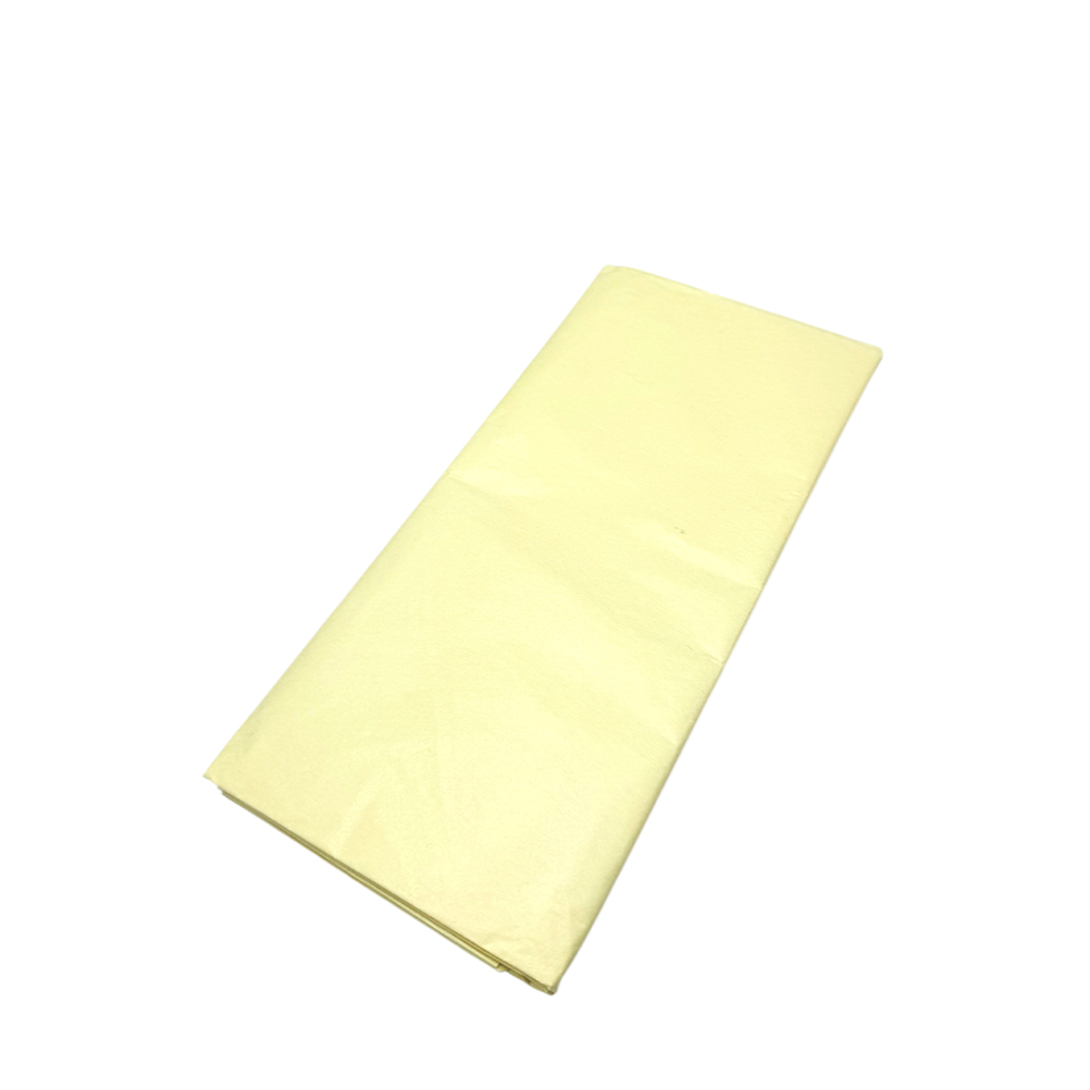 6FD72943-D8BE-86C1-FD32-019D43423151_11 | La Vie en Rose Folded pale yellow napkin on a white background