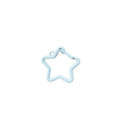 Light blue star-shaped pendant with a small loop for a chain or bracelet