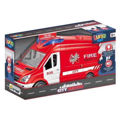 Πυροσβεστικό Βαν Friction Luna Toys Φως & Ήχος (30x11,3x17εκ) | 000622776 Diakakis
