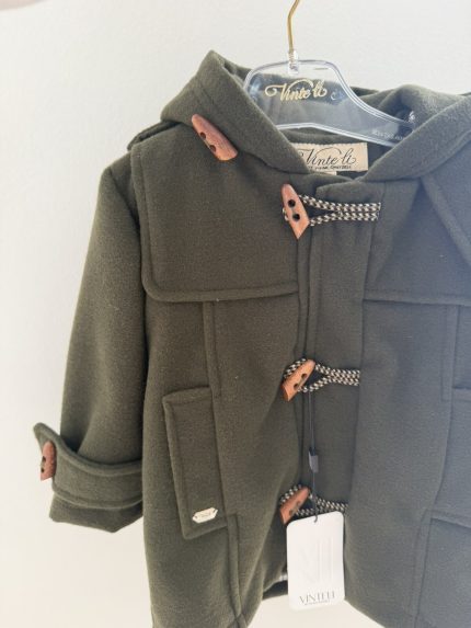 Βαπτιστικό Παλτό Μοντγκόμερι Λαδί για αγόρι Β55Λ, Vinteli