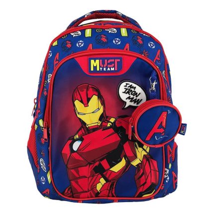 Σχολική Τσάντα Πλάτης Δημοτικού Avengers Iron Man Blue Must Team 3 Θήκες 25L (32x18x43εκ) | 000506365 Diakakis
