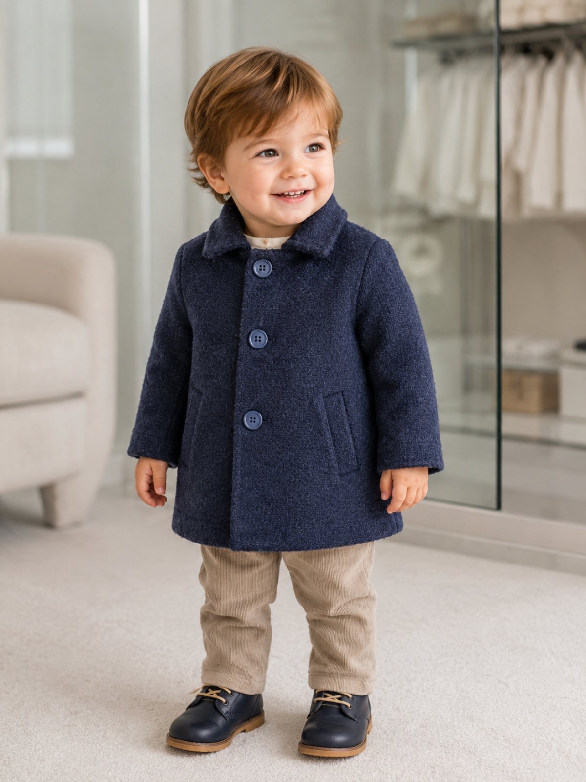 Βαπτιστικό Μάλλινο Παλτό Αγόρι Awb053 Coat Wool Felted | Angel Wings Βαπτιστικό Μάλλινο Παλτό Αγόρι Awb053 Coat Wool Felted | Angel Wings