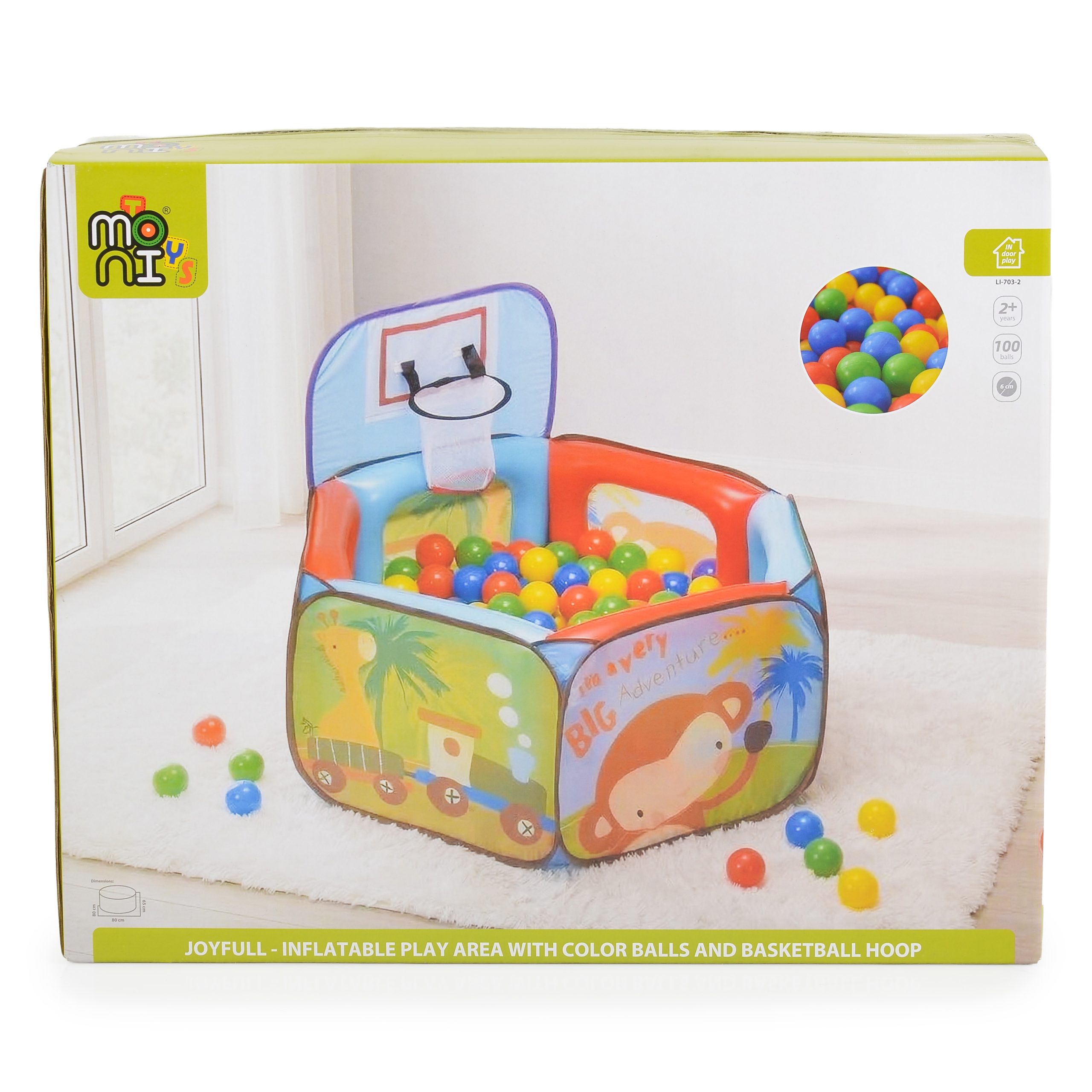 Moni Toys Φουσκωτή Πισίνα με 100 Μπαλάκια Joyfull 3801005603060 24m+ Moni Toys Φουσκωτή Πισίνα με 100 Μπαλάκια Joyfull 3801005603060 24m+