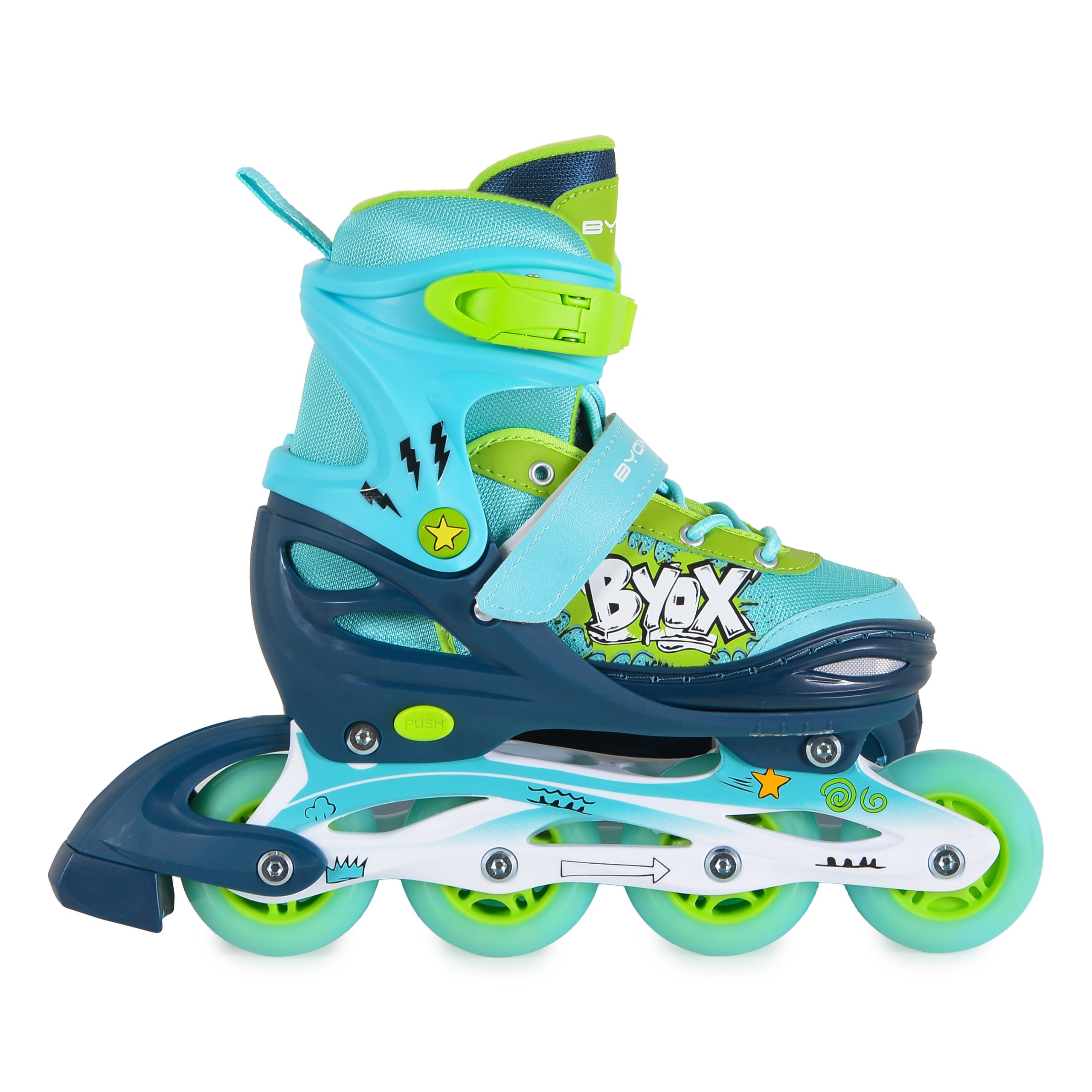 Byox Παιδικά Ρυθμιζόμενα Πατίνια Roller Inline Skates Rolox Blue S (30-33) με Φωτιζόμενο Τροχό 3801005300563 Byox Παιδικά Ρυθμιζόμενα Πατίνια Roller Inline Skates Rolox Blue S (30-33) με Φωτιζόμενο Τροχό 3801005300563