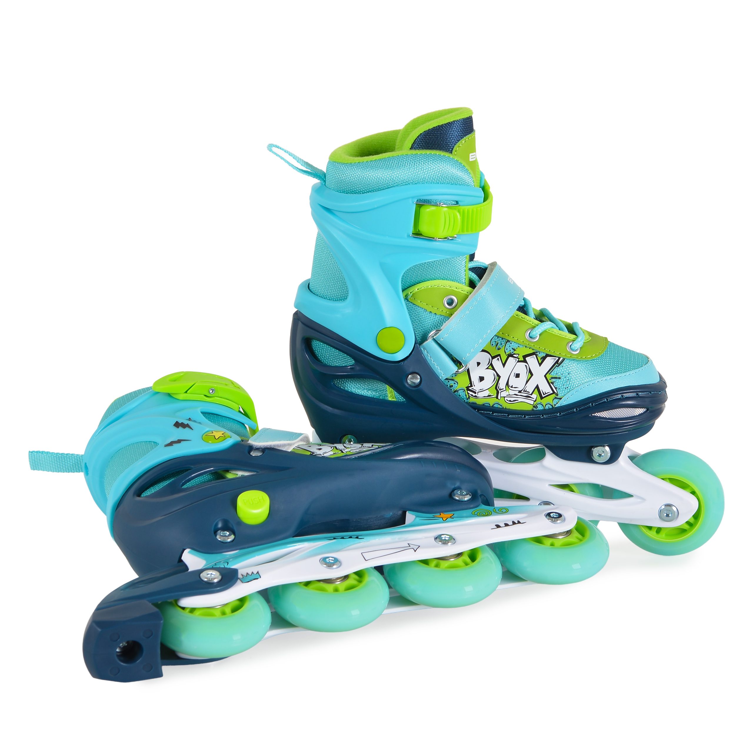 Byox Παιδικά Ρυθμιζόμενα Πατίνια Roller Inline Skates Rolox Blue S (30-33) με Φωτιζόμενο Τροχό 3801005300563 Byox Παιδικά Ρυθμιζόμενα Πατίνια Roller Inline Skates Rolox Blue S (30-33) με Φωτιζόμενο Τροχό 3801005300563