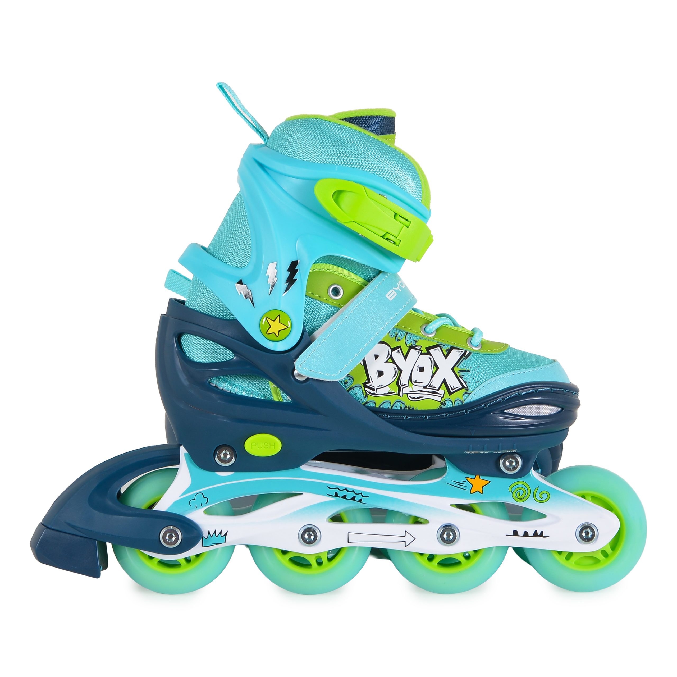 Byox Παιδικά Ρυθμιζόμενα Πατίνια Roller Inline Skates Rolox Blue S (30-33) με Φωτιζόμενο Τροχό 3801005300563 Byox Παιδικά Ρυθμιζόμενα Πατίνια Roller Inline Skates Rolox Blue S (30-33) με Φωτιζόμενο Τροχό 3801005300563