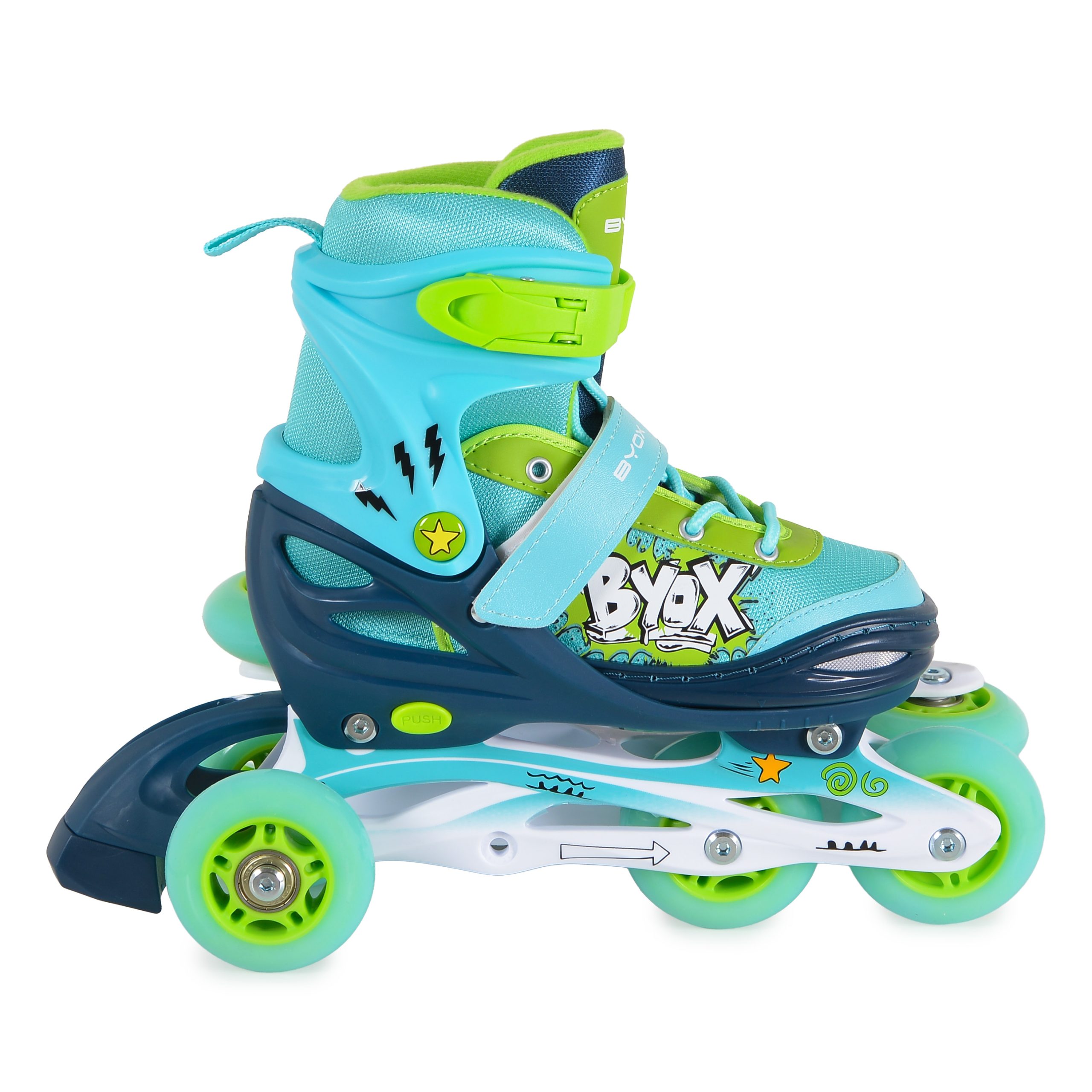 Byox Παιδικά Ρυθμιζόμενα Πατίνια Roller Inline Skates Rolox Blue S (30-33) με Φωτιζόμενο Τροχό 3801005300563 Byox Παιδικά Ρυθμιζόμενα Πατίνια Roller Inline Skates Rolox Blue S (30-33) με Φωτιζόμενο Τροχό 3801005300563