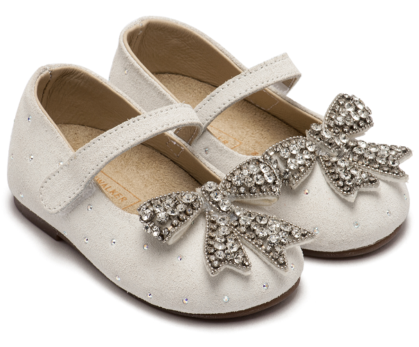 Babywalker Χειμερινό Γοβάκι από Suede Δέρμα Διακοσμημένο με Στρας Swarovski & Στρασένιο Λευκό PB6124 Babywalker Χειμερινό Γοβάκι από Suede Δέρμα Διακοσμημένο με Στρας Swarovski & Στρασένιο Λευκό PB6124