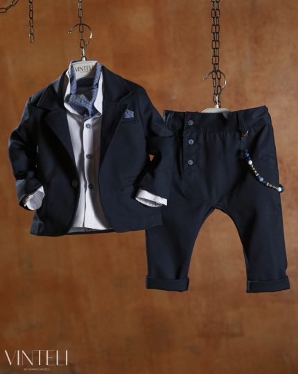 Βαπτιστικό Κοστουμάκι για Αγόρι Navy Blue 9503, Vinteli