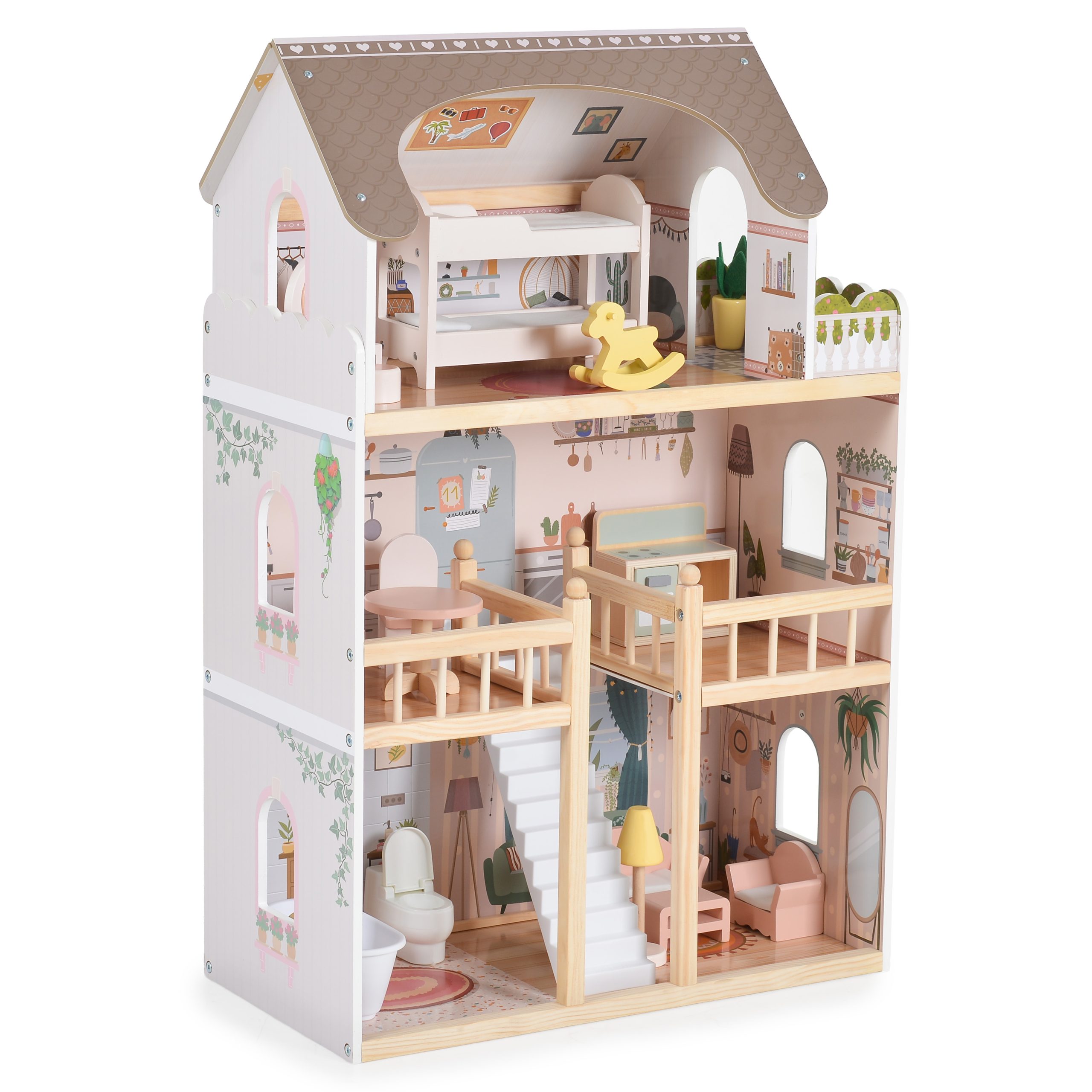 Moni Toys Ξύλινο Κουκλόσπιτο Lina 8208 4 Επιπέδων με Έπιπλα & Αξεσουάρ (59x30x90cm) 3801005603176 3+ Moni Toys Ξύλινο Κουκλόσπιτο Lina 8208 4 Επιπέδων με Έπιπλα & Αξεσουάρ (59x30x90cm) 3801005603176 3+