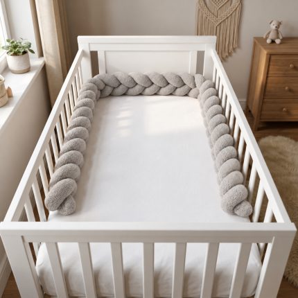 Cangaroo Πάντα Κούνιας Πλεξούδα  Boucle Dream Grey (235x10cm) 3800146273712