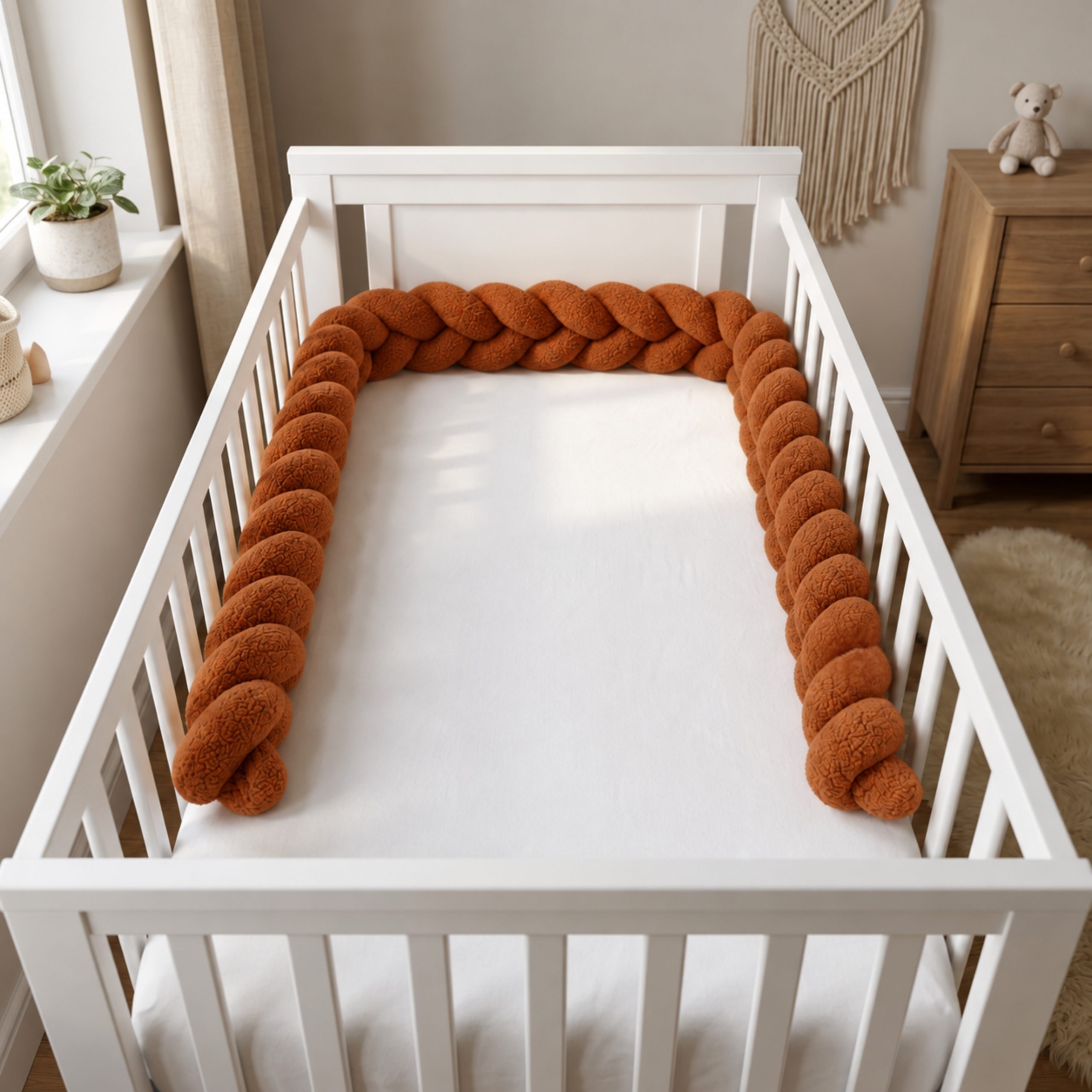 Cangaroo Πάντα Κούνιας Πλεξούδα Boucle Dream Brown (235x10cm) 3800146273736 Cangaroo Πάντα Κούνιας Πλεξούδα Boucle Dream Brown (235x10cm) 3800146273736